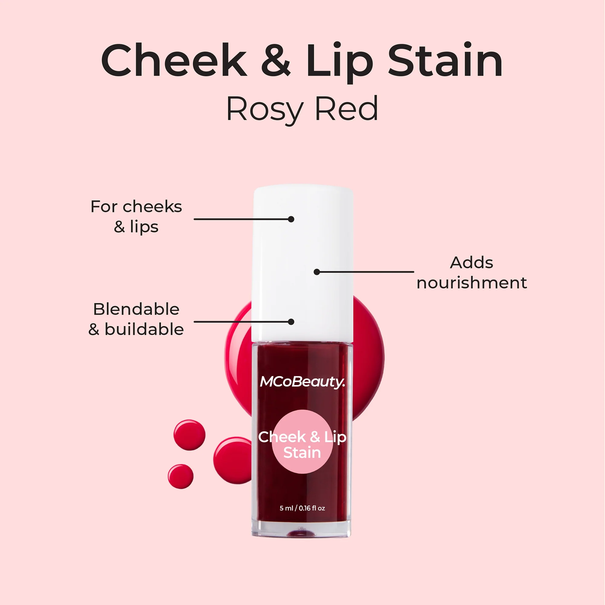 MCoBeauty Cheek and Lip Stain 2-in-1 Liquid Tint 5ml - Image 3
